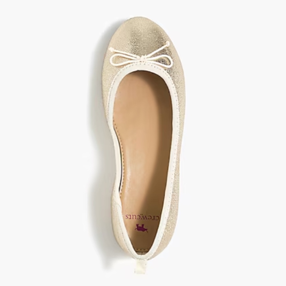 J CREW Crewcuts Women Metallic Gold Ballet Flats - Size K5 / 37 EU / 7 Women' US